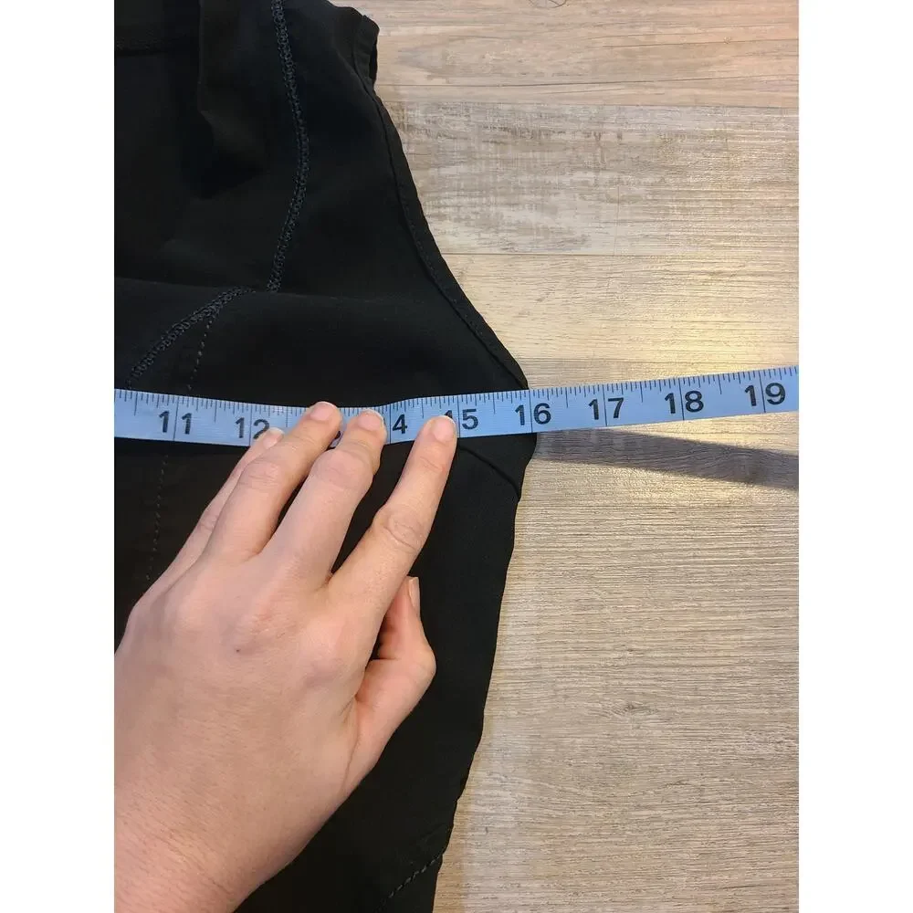 Unknown brand small womens zip up black high low vest